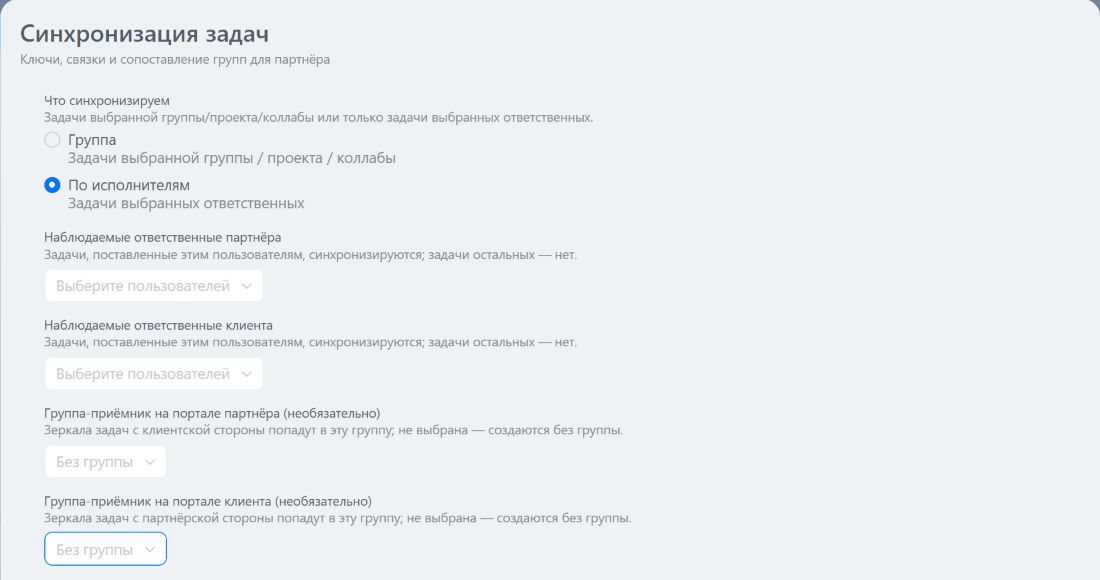 Режим «По исполнителям»: наблюдаемые ответственные и необязательные группы-приёмники