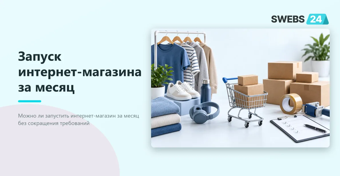Иллюстрация: Запуск интернет-магазина за месяц: условия и риски