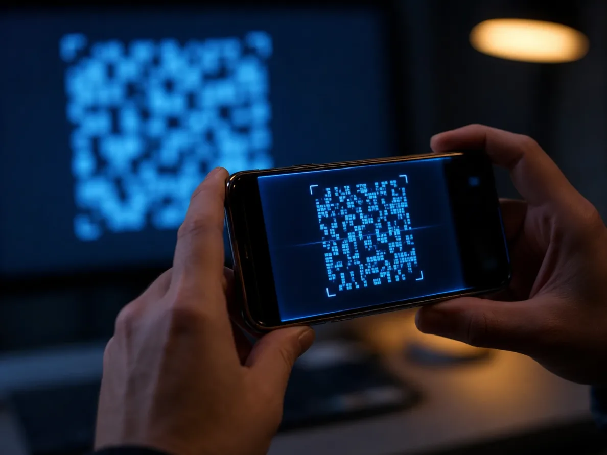Сканирование QR-кода с экрана компьютера при настройке двухфакторной аутентификации