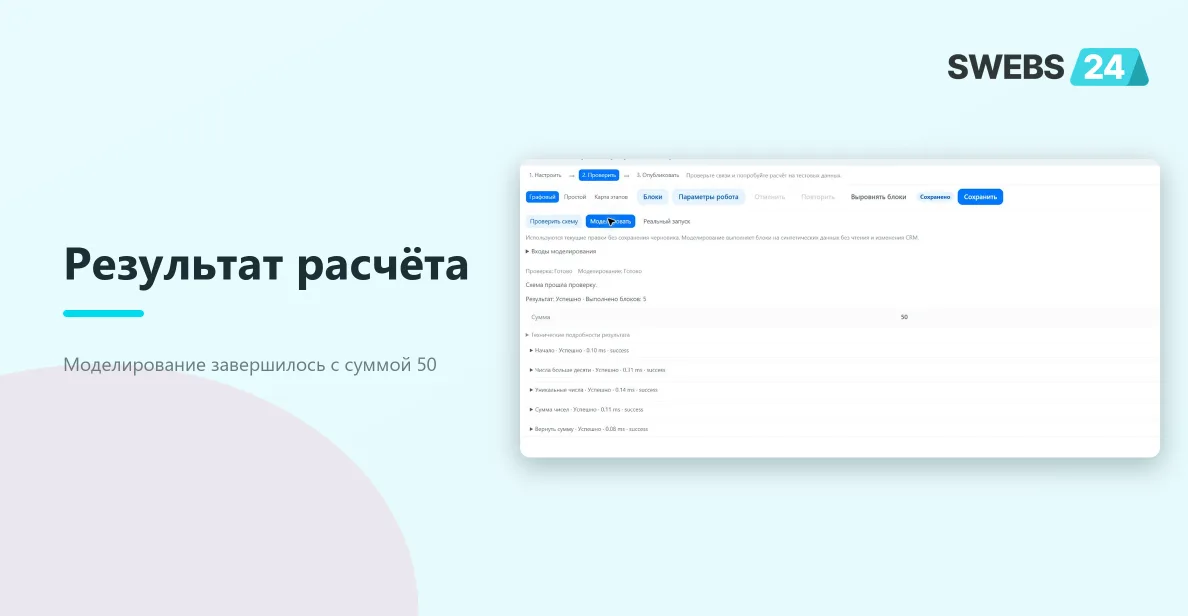 Успешное моделирование списка чисел и сумма 50