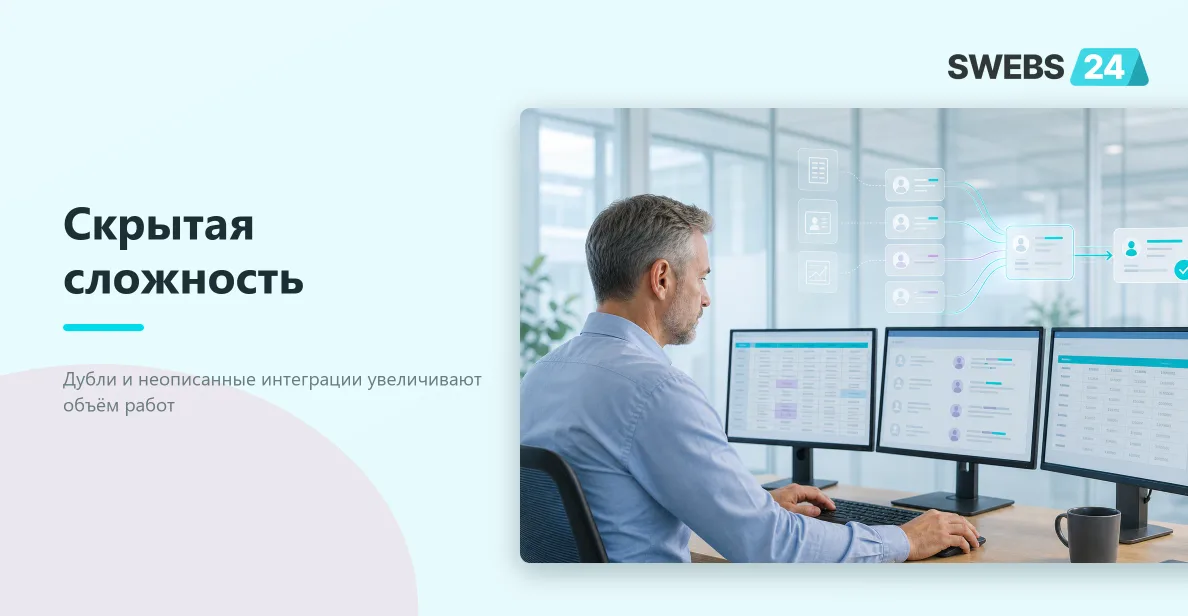 Дубли данных и сложные интеграции увеличивают стоимость внедрения CRM