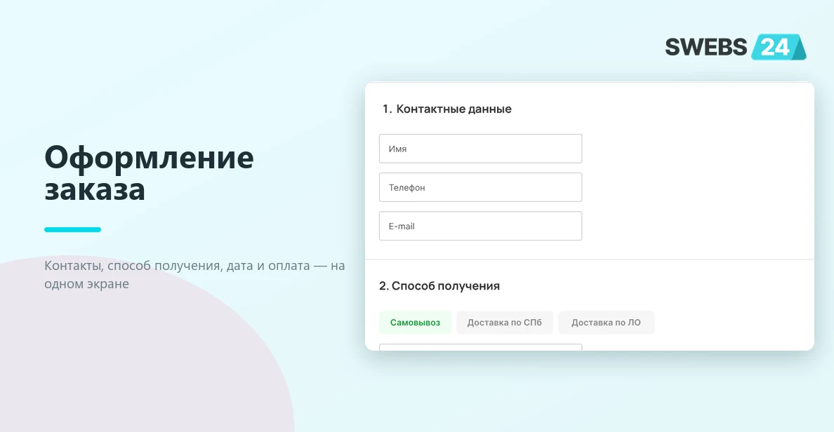 Шаги оформления заказа