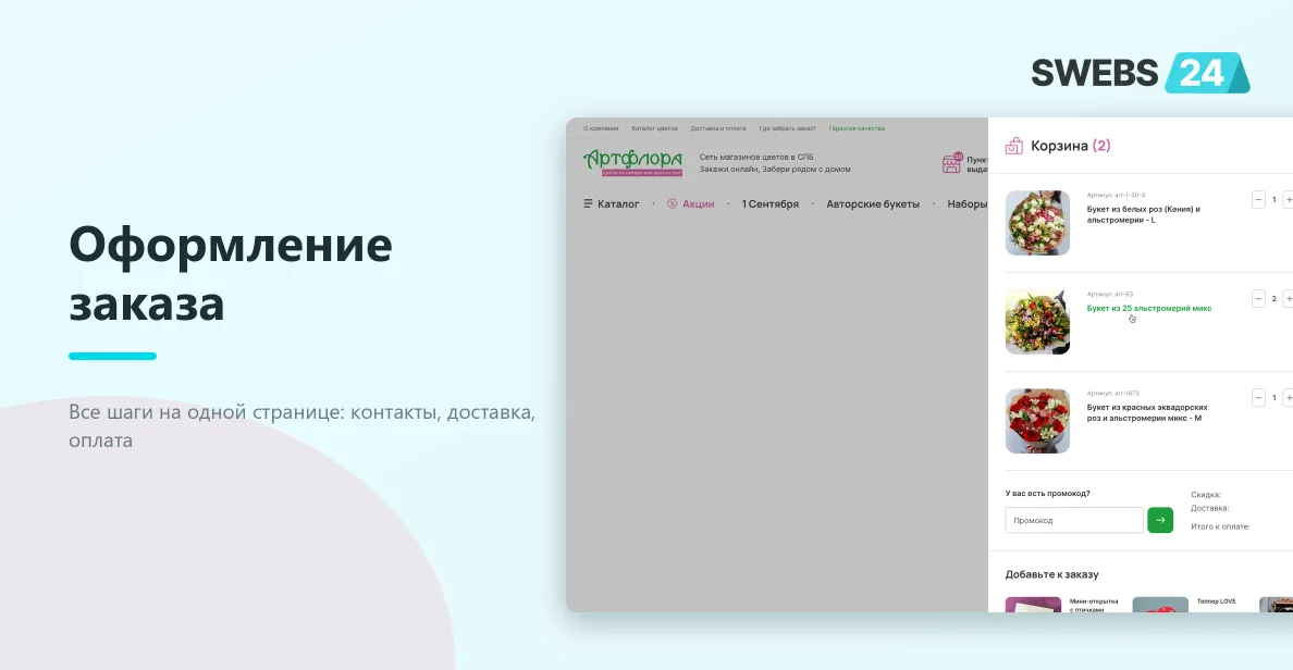 Шаги оформления заказа