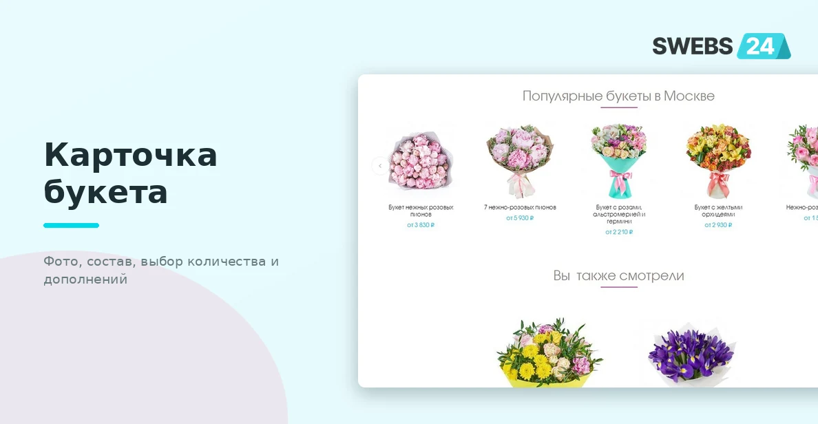 Детальная страница букета — фото, состав, кнопка заказа